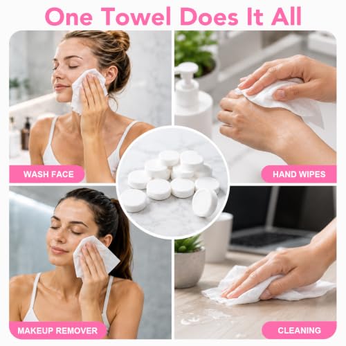 GLIMGLINT 100 Pcs Mini Disposable Compressed Towels for Travel
