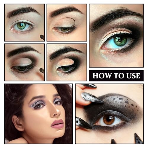 LZYLLS N Smoky Eyeshadow Palette with Matte & Glitter Shades, Waterproof, 15 Neutral Colors + 3 Brushes
