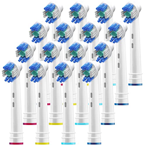 Alayna 3D Whitening Replacement Brush Heads for Oral-B, 16-Pack