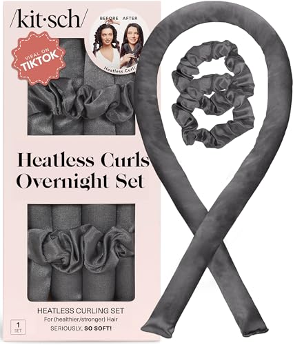 Kitsch Satin Heatless Curlers Set - Overnight Frizz-Free Curls