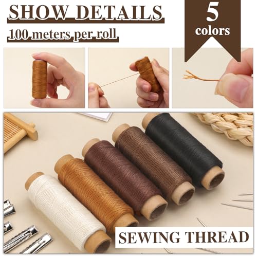 Micro Beads Hair Extension Kit with Sewing Threads & Clips - Style2