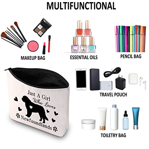 Newfoundland Lover Makeup Bag - Dog Owner Travel Cosmetic Pouch