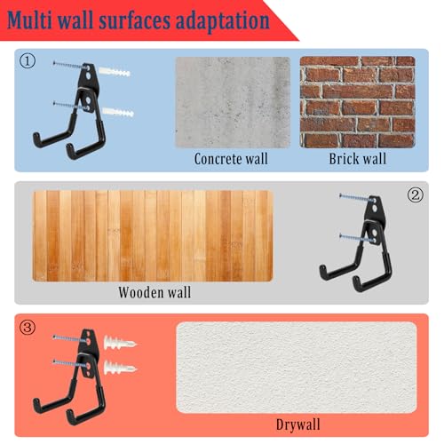 Heavy-Duty Garage Hooks - 4 Pack Utility Storage Organizer