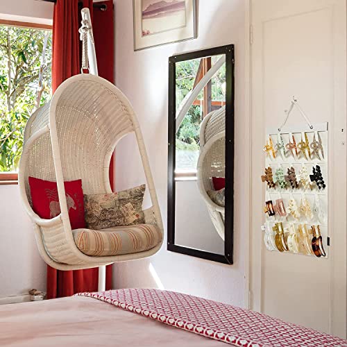 Hanging Claw Clip Organizer - Cream Felt Storage for Women