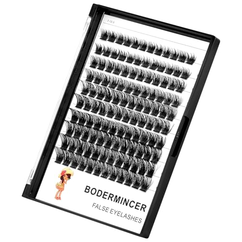 Bodermincer 120 Pcs Black Mixed-Length D Curl Fluffy Lash Clusters for Eyelash Extensions