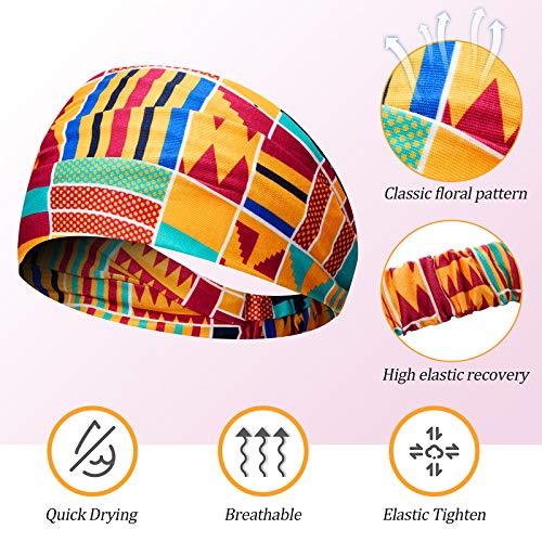 8 Pcs Boho African Headbands for Women - Stretchy Hair Accessories