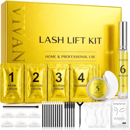 Vivandra Lash Lift Kit for Home Salon-Style Eyelash Perm, 5 Sachets