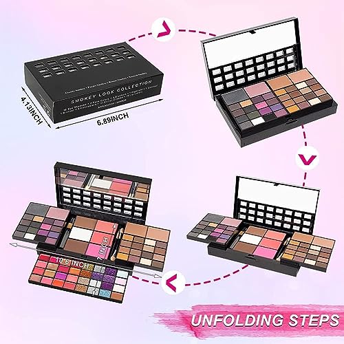 VERONNI All-in-One Makeup Kit with 74 Colors - Eyeshadows, Lip Gloss, Blush & More