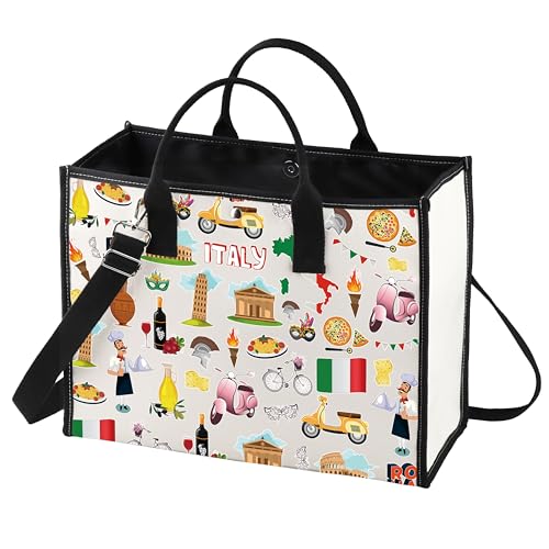 Italy Travel Pouch - Canvas Cosmetic Makeup Bag & Toiletry Organizer