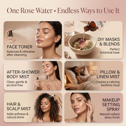 TRATAK ORGANICS Organic Rose Water Spray 4 fl oz (Pack of 1) Face & Skin Hydration
