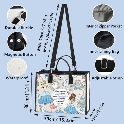 Magical Princess Canvas Makeup Bag - Waterproof Cosmetic Travel Organizer