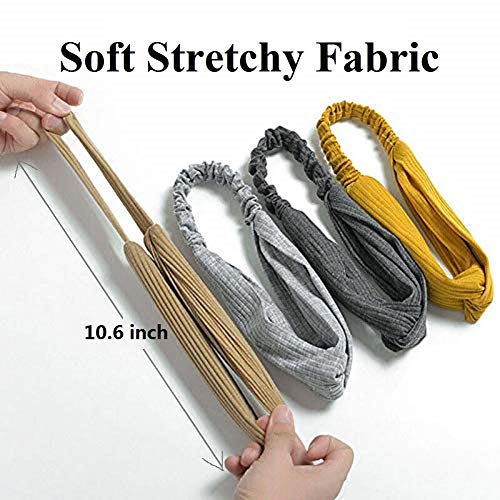 Huachi Women's Boho Twist Knotted Headbands - 8 Pcs Non-Slip Hair Accessories