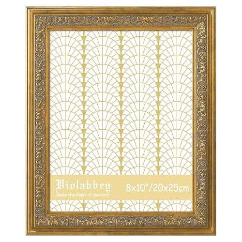 VIOLABBEY 8x10 Vintage Gold Picture Frame - Ornate Design
