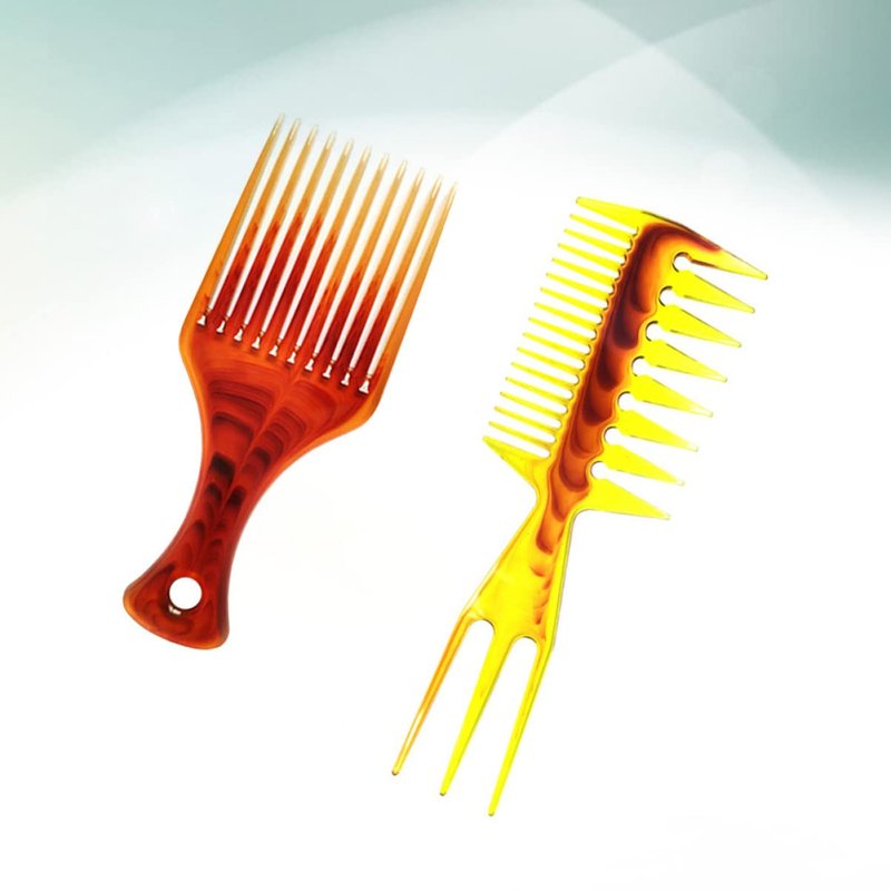 Oil Hairstyle Comb for Men 8.26 Inch Wide Tooth Hair Styling Comb with Scalp Massage Lightweight Salon Tool for Slicked-Back and Pomade Hairstyles 2 Pack