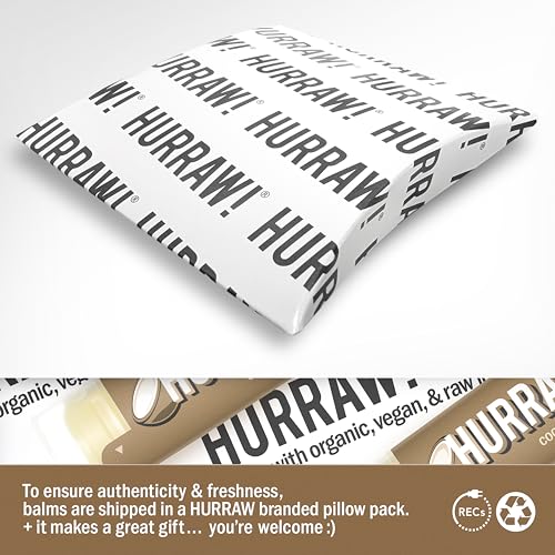 Hurraw! Organic Coconut Lip Balm 3 Pack - Vegan, Natural, Cruelty-Free