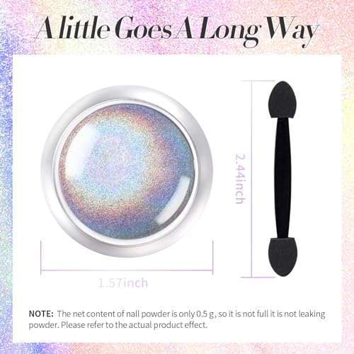 Born Pretty Holographic Nail Powder - Rainbow Iridescent Pigment
