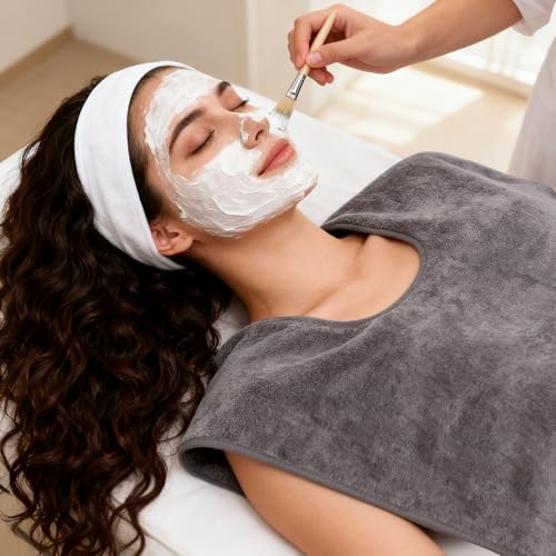 DEAYOU 6 Pack Microfiber Face Towels for Spa & Esthetician Use, U-Shaped Facial Towels