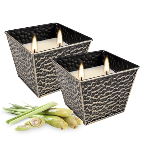 Citronella Candles 2-Pack - 12oz Scented for Indoor & Outdoor Use