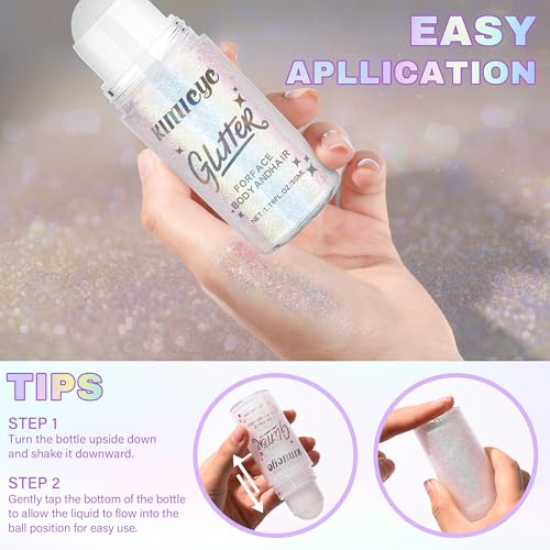 Mermaid Roll-On Body Glitter Gel - Holographic Shimmer 50ml