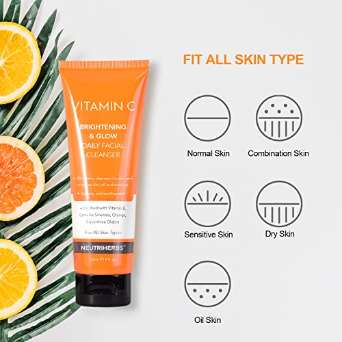 Neutriherbs Vitamin C Cleanser - Even Skin Tone Face Wash 4 fl oz