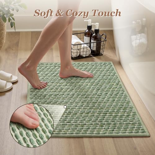 AMOAMI Super Absorbent Non-Slip Bath Mat - 20" x 32" Sage