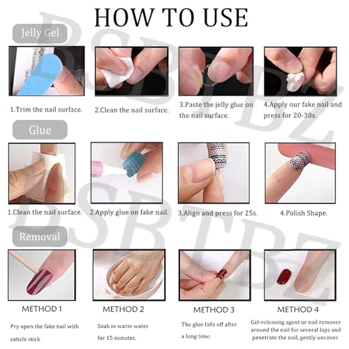 BSBTBZ 24Pcs Pink French Tip Press-On Nails with Pearls & Rhinestones, Medium Almond, Bow Style 2