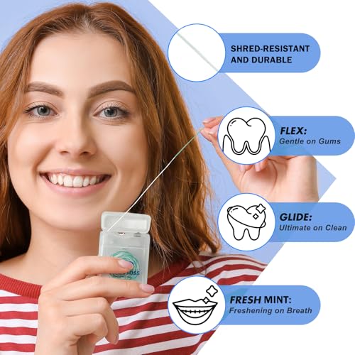 Razoko Mint Dental Floss Threader Pack of 4 (65 Count Each) for Braces Implants & Bridges