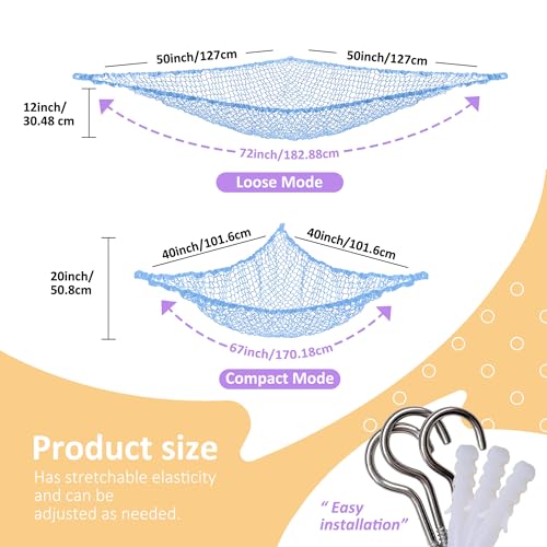 Lazebox Stuffed Animal Net Hammock - Large Capacity Toy Organizer