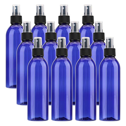Tosnail 12 Pack 8 Oz Plastic Spray Bottles with Black Mist Sprayer