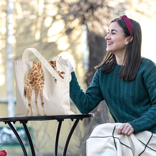 Animal Print Canvas Tote Bag for Women - Reusable Grocery Bag