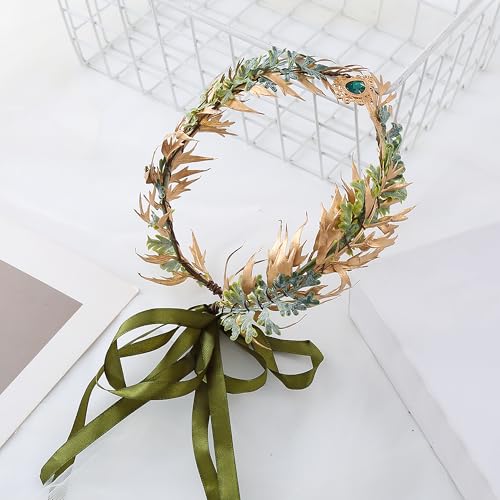 Vivivalue Fairy Flower Crown Headband - Woodland Elven Floral Hair Wreath