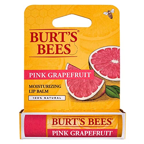 Burt's Bees Moisturizing Lip Balm, Pink Grapefruit, 8 Pack