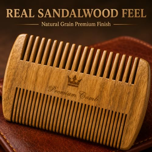 Sandalwood Beard Comb Kit - One Handsome Man Grooming Set