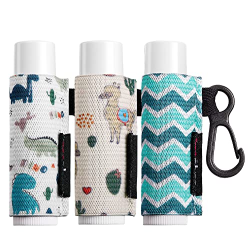 HEYSKAY Dinosaur Lip Balm Keychain Holder 3PCS - Stretchable & Durable