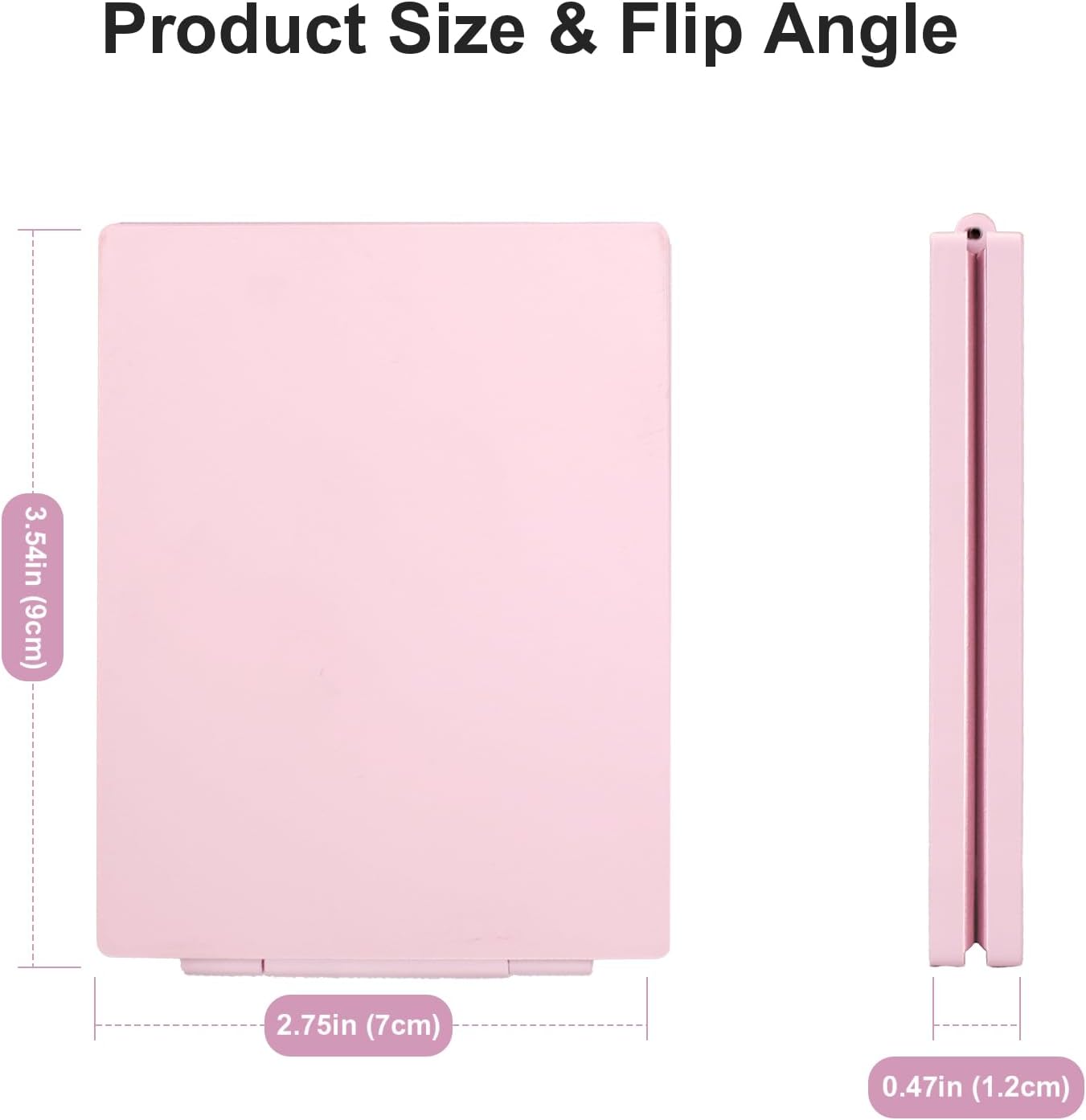 Compact Travel Mirror - 1x/3x Portable Makeup Mirror for Purse & Handbag | Pink