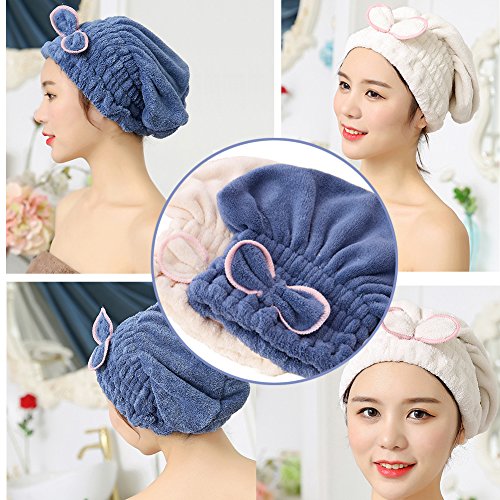 Jseng Microfiber Hair Drying Caps - Ultra Absorbent Turban Wraps for Women