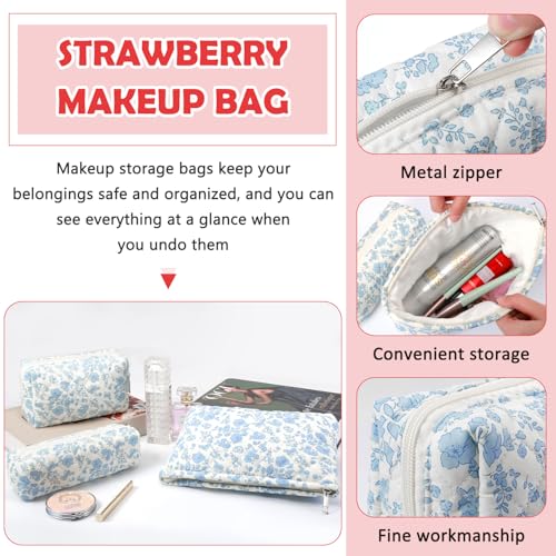 Gocvo 3-Piece Checkered Makeup Bag Set - Travel Organizer