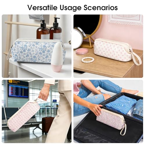 Quilted Hair Tool Travel Bag - Pink Bow, Organizer for Dyson Airwrap