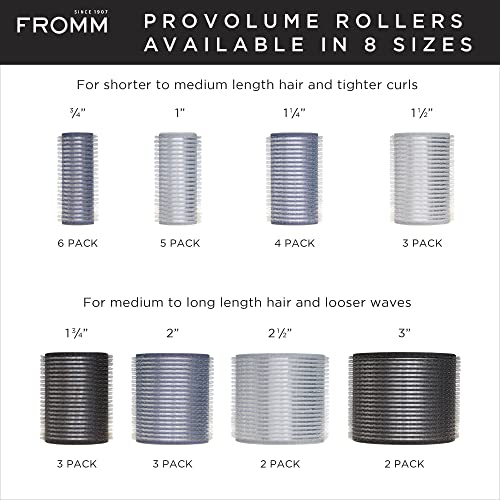 Fromm ProVolume 1.25" Ceramic Hair Rollers - Salon Quality Curlers for Volume & Waves