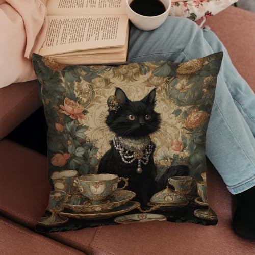 William Morris Floral Throw Pillow Cover - 18x18 Inch Flannel