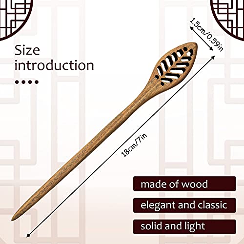 8 Pcs Handmade Sandalwood Hair Sticks - Vintage Chinese Style Hairpins
