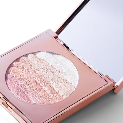 W7 Afterglow Blush and Highlighter Compact - Pink & Gold Shimmers for Radiant Glow