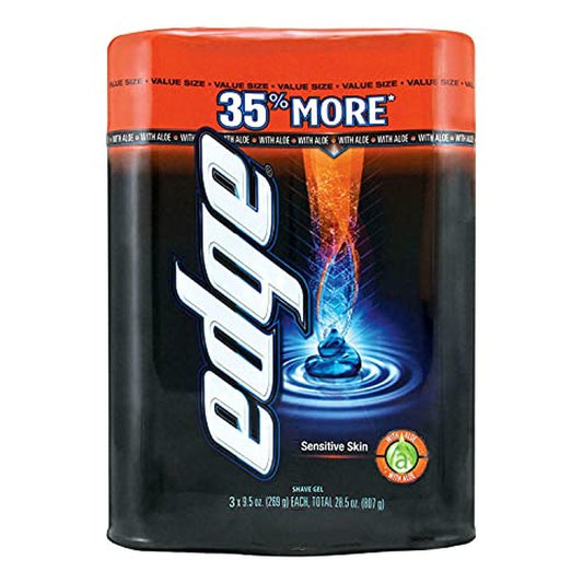 Binoa Edge Sensitive Skin Advanced Shave Gel (9.5 Ounce, 3 Pack)