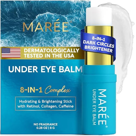 MAREE Under Eye Balm Stick Hydrating ? Retinol Caffeine Under Eye Brightener Stick for Older Women ? Collagen Undereye Cream for Dark Circles & Wrinkles ? Skin Care Treatment Moisturizer