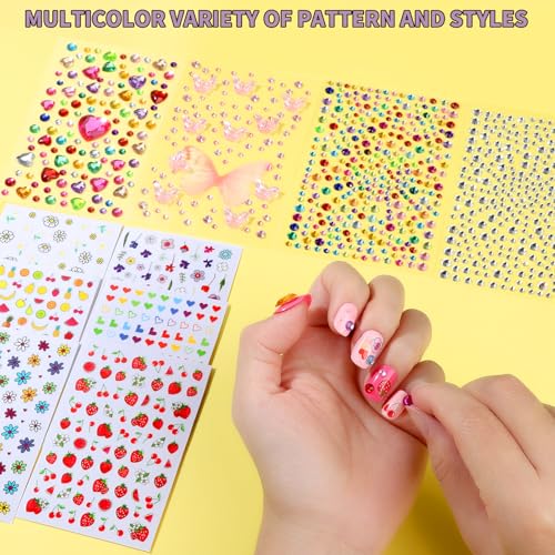 FANDAMEI Kids Nail Art Kit - Peelable Polish, Press-on Nails & Stickers
