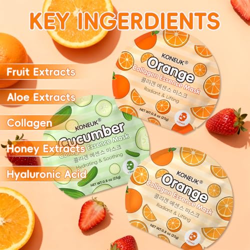 18 Pack Colorful Fruit Facial Masks Set for Skincare & Spa Gifts