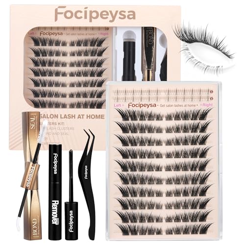 Focipeysa Fox Eye Lash Clusters Kit C-Fox with Bond & Seal Remover
