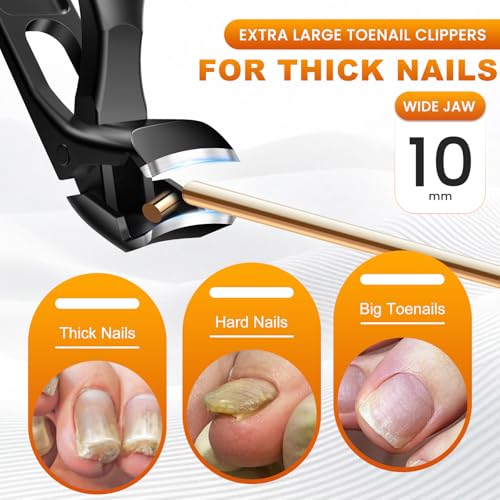 5-Piece Toenail Clipper Set for Thick Nails: Angled, Rotating & Ingrown