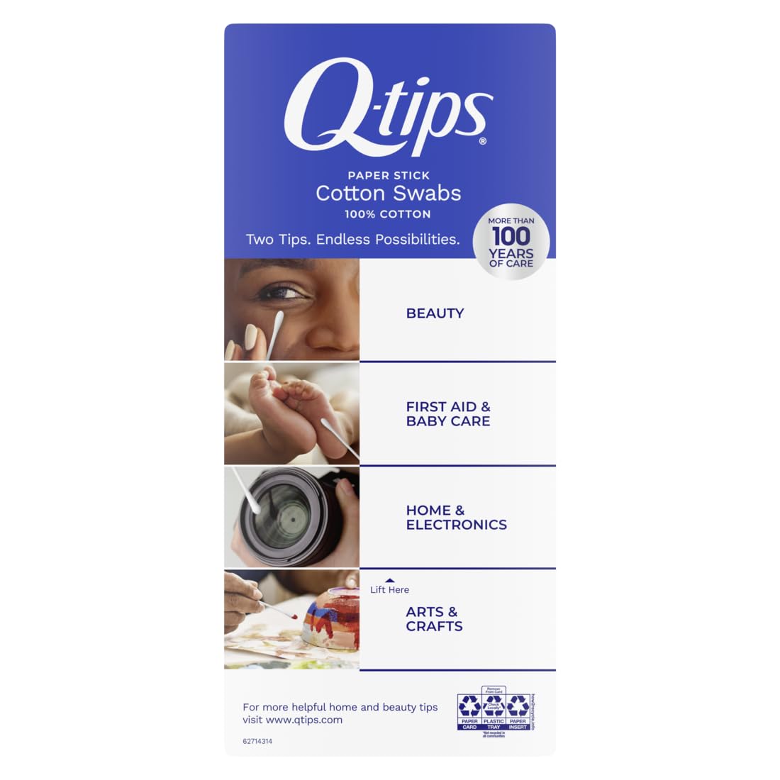 Q-tips Cotton Swabs - 100% Cotton Hygiene & Beauty Care | 750 Count