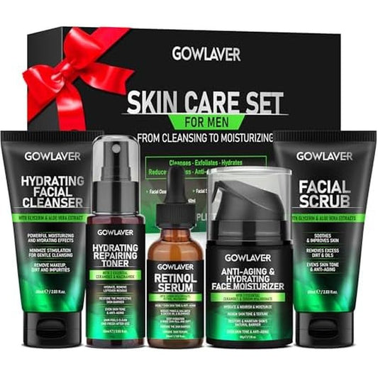 Gifts for Men,Skin Care for Men,Hydrating & Moisturizing Face Care Routine for Mens All Skin Types,Birthday Fathers Gifts Valentines for Him Dad Boyfriend Husband Christmas Stocking Stuffers